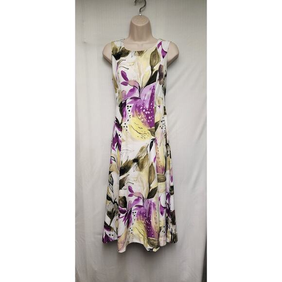 Alfani Sleeveless Floral-Print Fit And Flare Midi Dress Size 6 - Picture 5 of 12